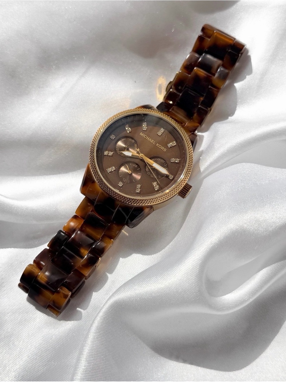 Michael Kors Watch • Tortoise Shell w/Swarovski Crystals